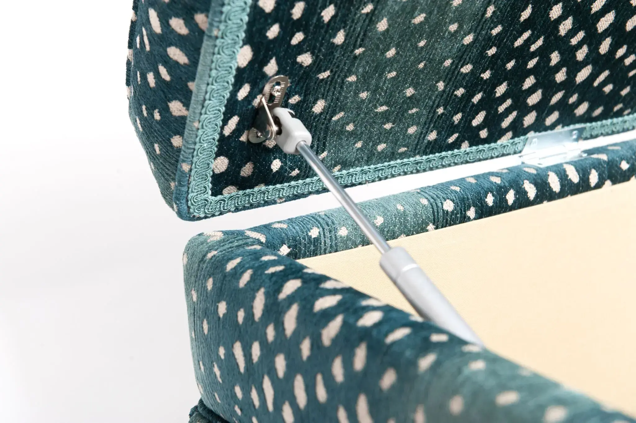 Skirted Storage Bench after upholstery work